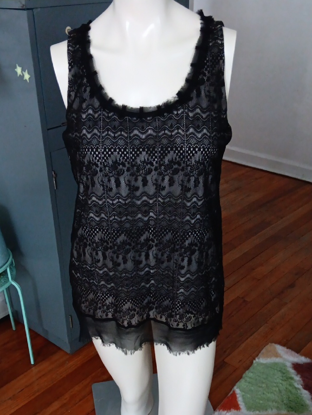 CAbi Black Lace Top